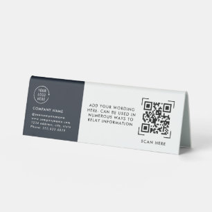 Plaque De Table Scan de code QR Logo d'entreprise sans contact