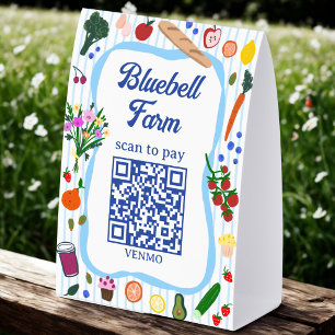 Plaque De Table SCAN POUR PAYER QR Marché des agriculteurs Stand d