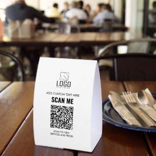Plaque De Table Scanner pour afficher les prix code QR logo person