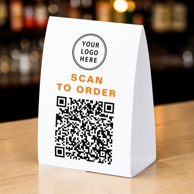 Plaque De Table Scanner pour commander le code QR Restaurant (Scan. Order. Done. Custom QR code table tent — auto-generated from your ordering link)
