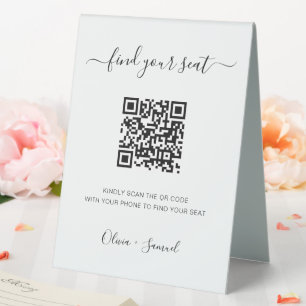 Plaque De Table Script S'Il Vous Plaît Trouver Votre Code QR Graph