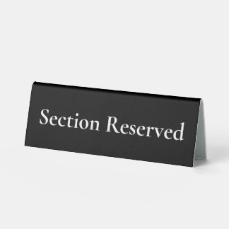 Plaque De Table Section minimaliste réservée Noir