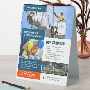 Plaque De Table Services d'entrepreneur électrique sur mesure