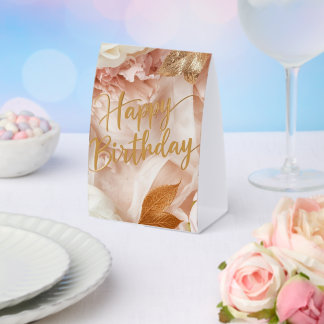 Plaque De Table Serviettes de naissance florales élégantes | Na de