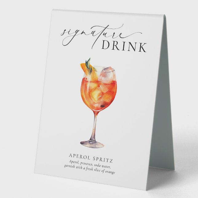 Plaque De Table Signal de boisson Ellesmere Modern Minimal Signatu (Créateur téléchargé)