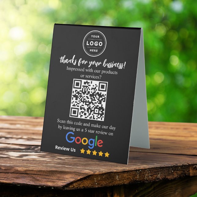 Plaque De Table Signalisation supérieure de la table de requête Go (Google Review Request Table Top Signage Table Tent Sign. Get more reviews for your small business)