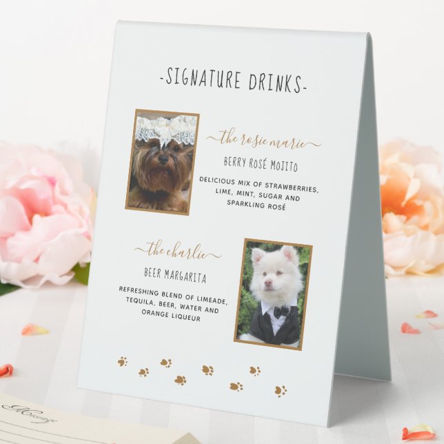 Plaque De Table Signature Boissons Gold Pet Mariage Photo (In SItu (Mariage))