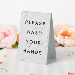 Plaque De Table S'il vous plaît laver vos mains Signer pour le com