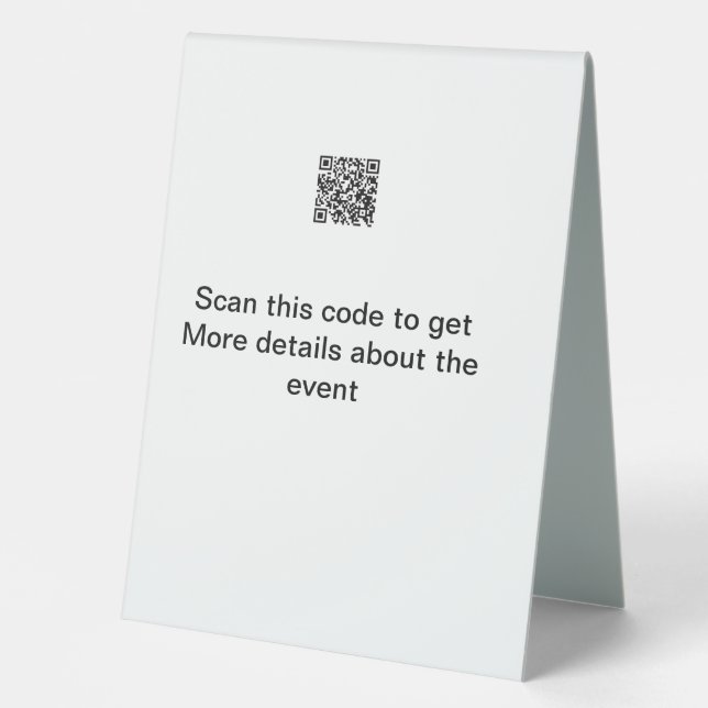 Plaque De Table Simple analyse de code Q R modèle d'événement méti (Recto)