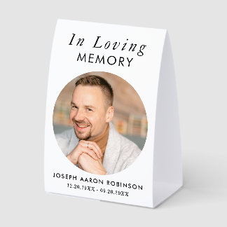 Plaque De Table Simple Funeral Photo Modern Memorial Keepsake