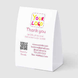 Plaque De Table simple minimal add your logo/design here text Q R