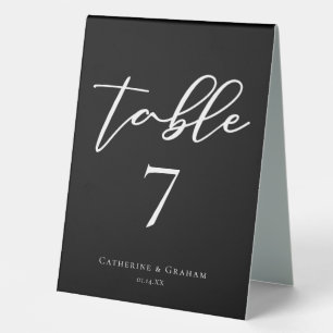 Plaque De Table Simple noir blanc Nombre moderne Mariage