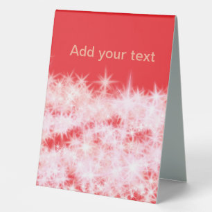 Plaque De Table Simple rouge rose brillant étoiles ajouter votre t