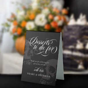 Plaque De Table Skeleton Elegant Goth Desserts to Die For Mariage
