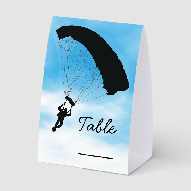 Plaque De Table Skydiving Parachuting Design Tent Paper Table Sign (Verso)