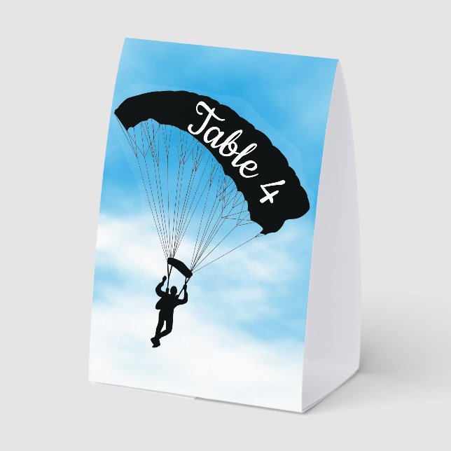 Plaque De Table Skydiving Parachuting Design Tent Paper Table Sign (Verso)