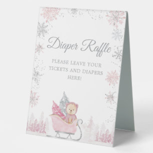 Plaque De Table Snowflake Hiver Baby shower Déchets Sonnette Raffi