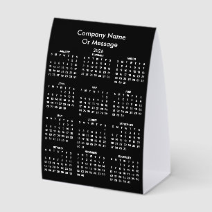 Plaque De Table Société de calendrier moderne 2026