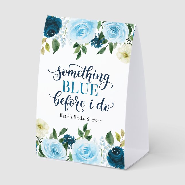 Plaque De Table Something Blue Before I Do Navy Floral (Recto)