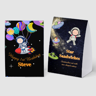 Plaque De Table Space Birthday Party Theme