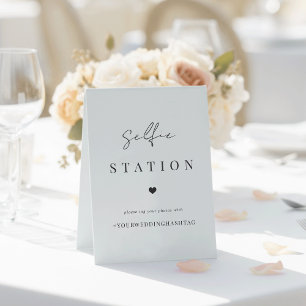 Plaque De Table Station de selfie minimaliste de Mariage moderne e