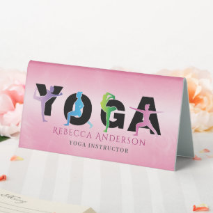 Plaque De Table Style d'instructeur de yoga rose moderne