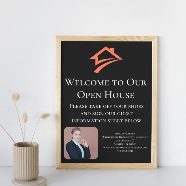 Plaque De Table Stylish Unique Black Real Estate Agent (Stylish Unique Black Real Estate Agent Table Tent)