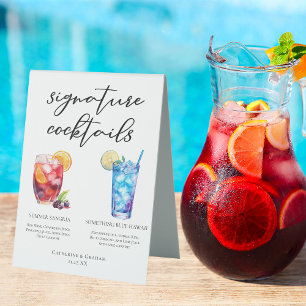Plaque De Table Summer Sangria Blue Beach Signature Cocktails Menu