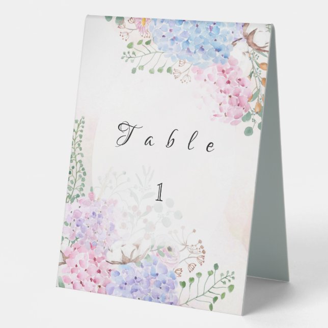 Plaque De Table Support de table mariage Hydrangea 3 (Recto)