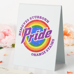 Plaque De Table Supprimer les taches d'orange têtu mois de fierté 