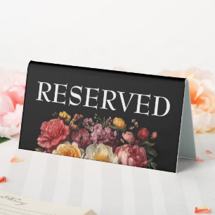 Plaque De Table Symbole botanique floral noir Moody Luxury Réservé