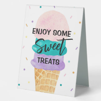 Plaque De Table Symbole de la fête de la crème glacée Dessert Tabl