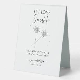 Plaque De Table Symbole Love Sparkle Mariage Juste Marié Décor