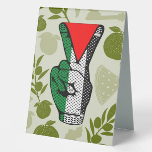 Plaque De Table Symbole triangle rouge de résistance à la main du 