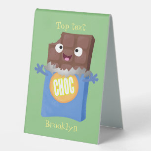 Plaque De Table Sympa chocolat chocolat bonbon bar personnage de d