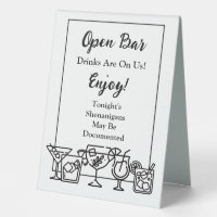 Sympathique Open Bar Mariage Sign