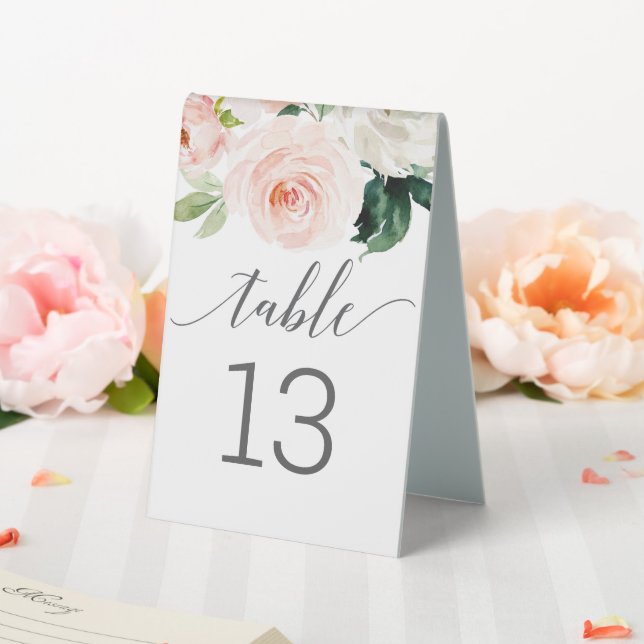 Plaque De Table Tableau Numéros de table Mariage de fleurs blanche (In SItu (Mariage))