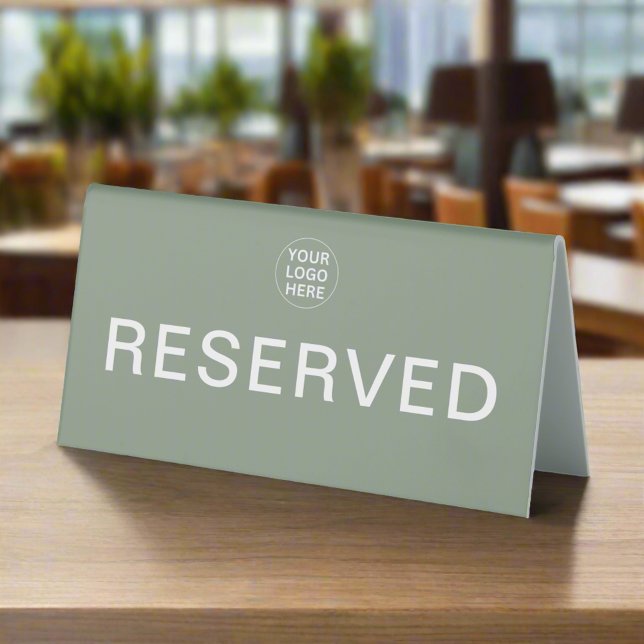 Plaque De Table Tableau Réservé l Nettoyage Sage Green Business Lo (Créateur téléchargé)