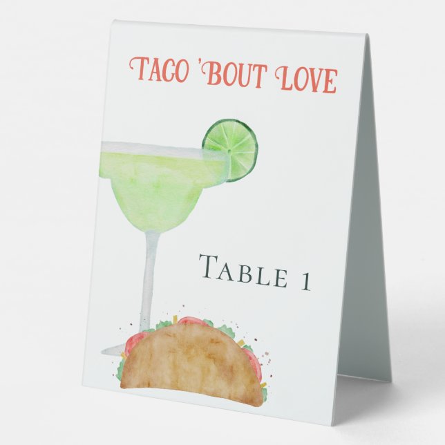 Plaque De Table Tacos et Tequila Margarita Mariage Numéro de table (Verso)