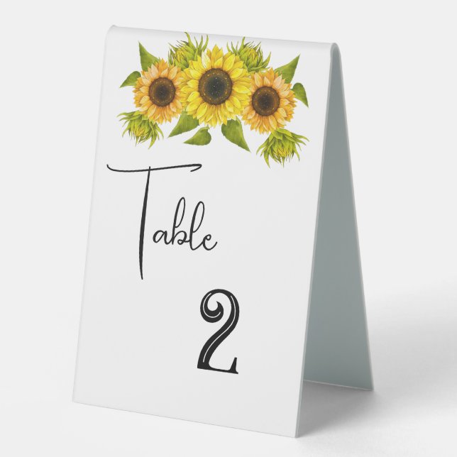 Plaque De Table Tente de carte numéro de table mariage (Recto)