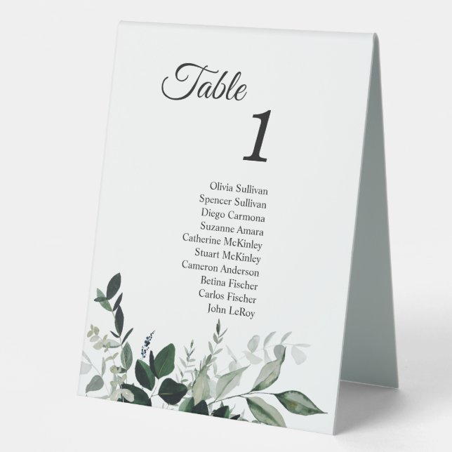 Plaque De Table Tente de table botanique neutre avec invités (Recto)