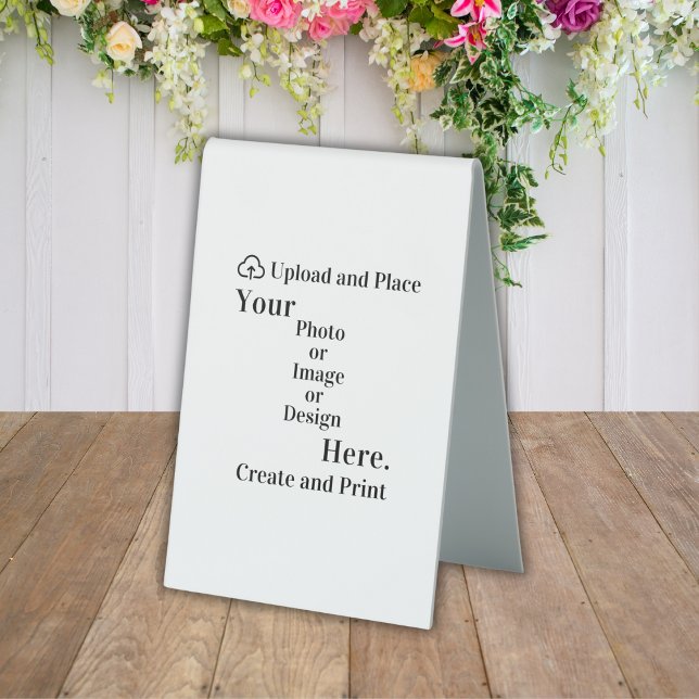 Plaque De Table Tente de table Signer votre conception ou téléchar (Table Tent Sign Your Design or Photo Upload)