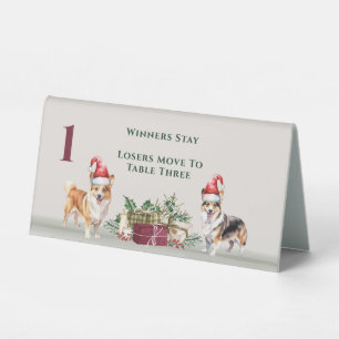 Plaque De Table Tentes de table Bunco un pour les adorables corgis