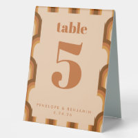 Terracotta Marron Rétro Années 70 Numéro de Table 