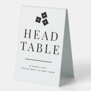 Plaque De Table Tête de Bunco noir et blanc