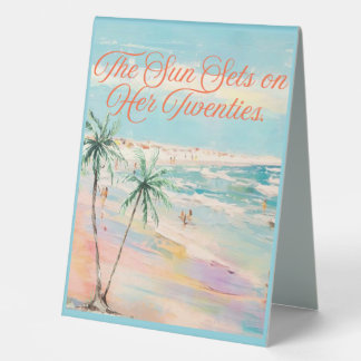 Plaque De Table The Sun Sets on Her Twenties