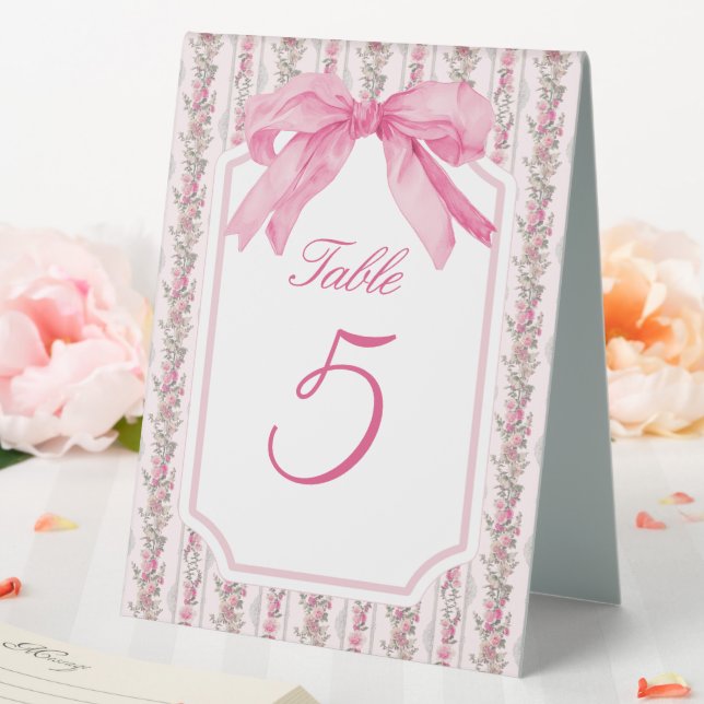 Plaque De Table Thème Love Shack Coquette Ruban Rose (In SItu (Mariage))