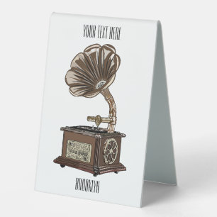 Plaque De Table Tourne-disque dessin animé