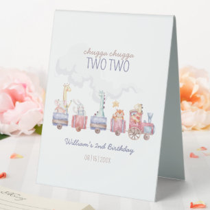 Plaque De Table Toy Train All Aboard Anniversaire invitation, Zoo 