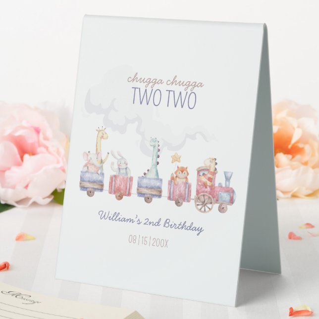 Plaque De Table Toy Train All Aboard Anniversaire invitation, Zoo  (In SItu (Mariage))